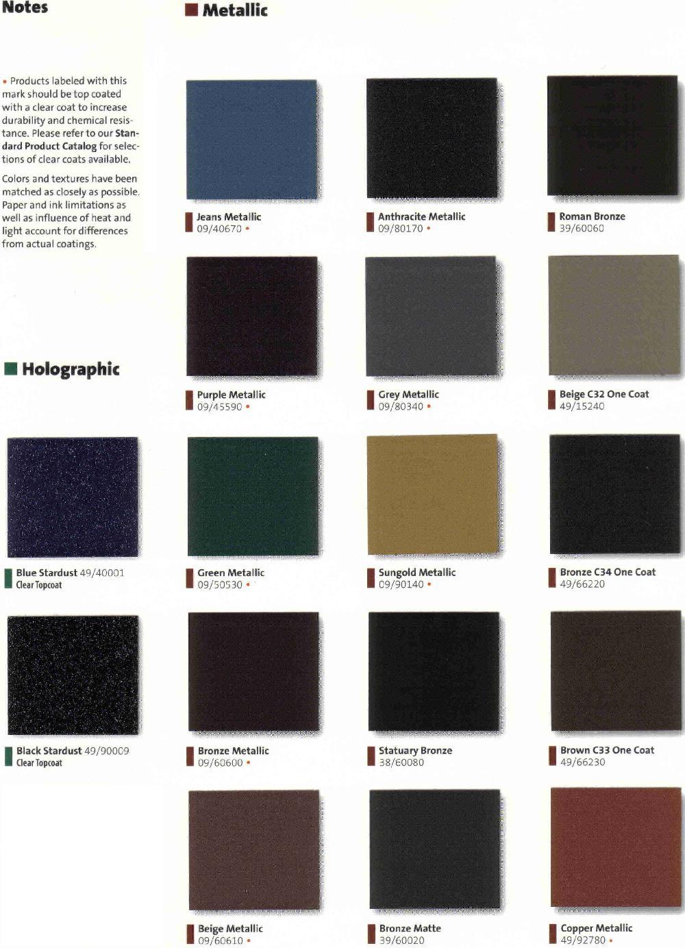 Gunmetal Grey Color Chart