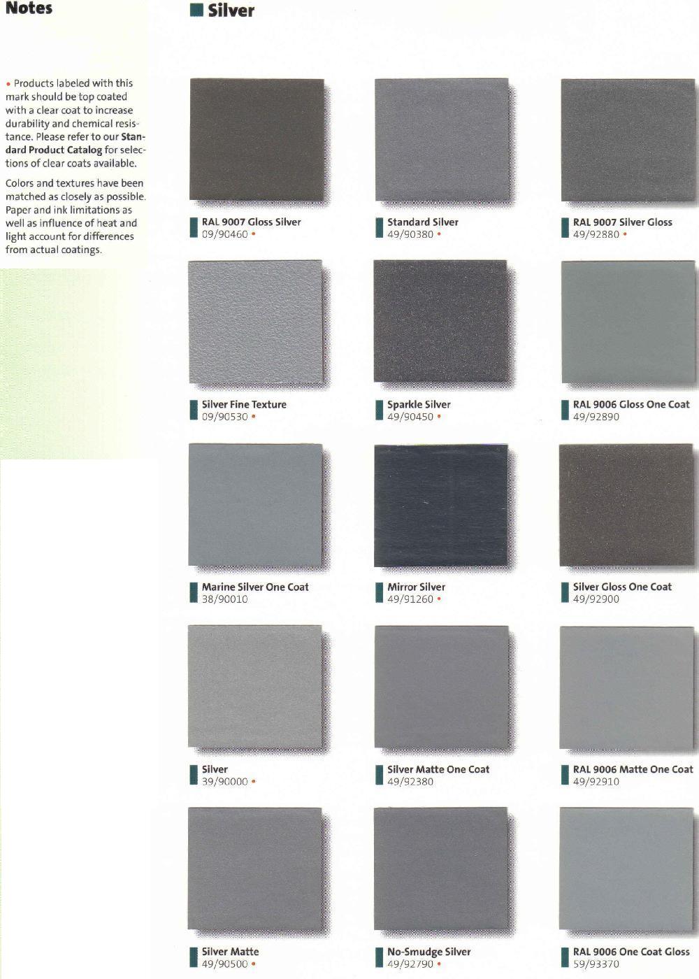 Gray Colour Chart